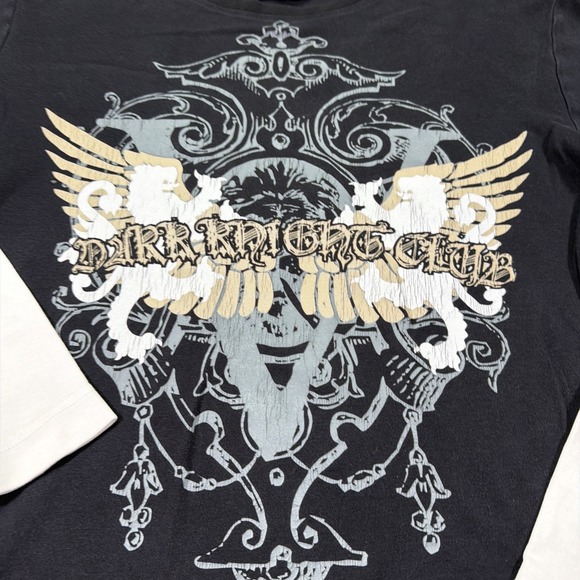 Y2k Longsleeve With Grunge Style Graphic Size Medium Vintage Essentials Black - Picture 2 of 7